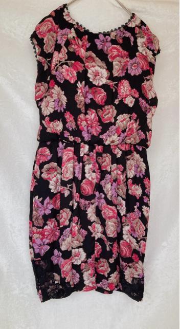 axes femme ラグラン 花柄 チュニック パーティードレス ワンピース M < ブランド  axes femme ラグラン 花柄 チュニック パーティードレス ワンピース M < ブランドの