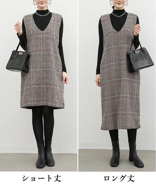 送料無料 新品 ジャンパースカート チェック柄ワンピース < 女性ファッション  送料無料 新品 ジャンパースカート チェック柄ワンピース < 女性ファッションの