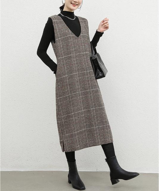 送料無料 新品 ジャンパースカート チェック柄ワンピース < 女性ファッション  送料無料 新品 ジャンパースカート チェック柄ワンピース < 女性ファッションの