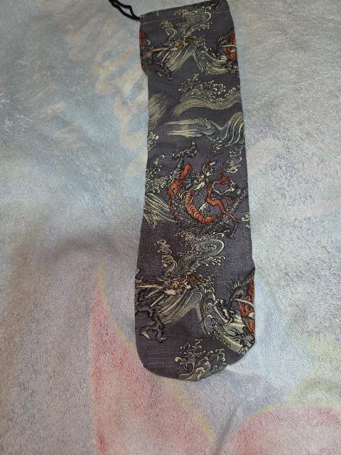 ★新柄グレー×波に龍和柄リコーダー入れ巾着袋 < キッズ/ベビー  ★新柄グレー×波に龍和柄リコーダー入れ巾着袋  < キッズ/ベビーの