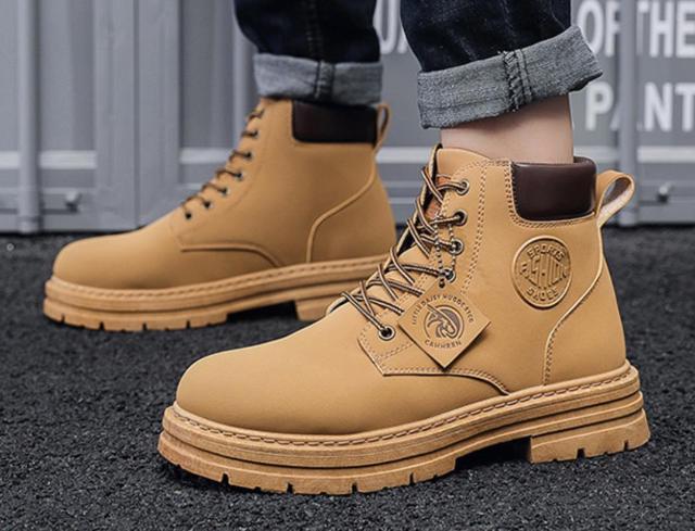 メンズ ハイカット ワークブーツ レザーブーツ レースアップブーツ 26cm 26.5cm < 男性ファッション メンズ ハイカット ワークブーツ レザーブーツ レースアップブーツ 26cm 26.5cm < 男性ファッションの