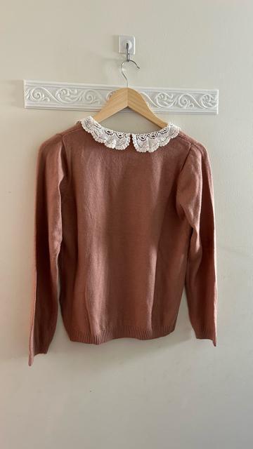 アースミュージックアンドエコロジー 襟レースニット セーター 長袖ニット ピンク M < ブランド  アースミュージックアンドエコロジー 襟レースニット セーター 長袖ニット ピンク M < ブランドの