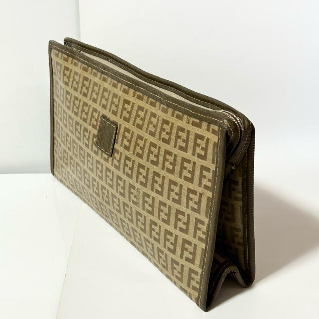 FENDI �t�F���f�B �Y�b�J�� �Y�b�L�[�m PVC ���U�[ �Z�J���h�o�b�O �N���b�`�o�b�O �����Y �u���E�� �� �u�����h�� 