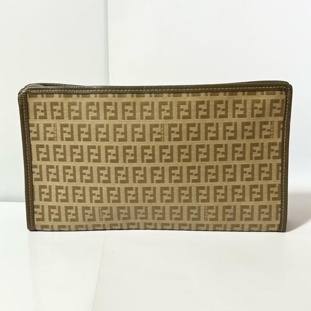 FENDI �t�F���f�B �Y�b�J�� �Y�b�L�[�m PVC ���U�[ �Z�J���h�o�b�O �N���b�`�o�b�O �����Y �u���E�� �� �u�����h�� 