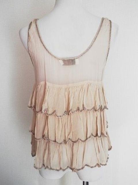 ベージュピンクスカラップシースルータンクトップLGMビーズ < ブランド ベージュピンクスカラップシースルータンクトップLGMビーズ < ブランドの