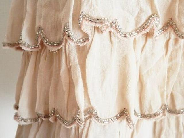 ベージュピンクスカラップシースルータンクトップLGMビーズ < ブランド ベージュピンクスカラップシースルータンクトップLGMビーズ < ブランドの