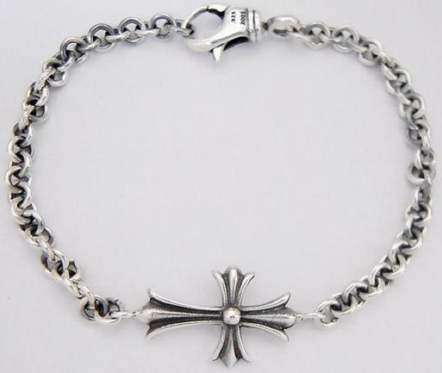 タイニークロス&チェーンブレスレット シルバー925 < 男性アクセサリー/時計  タイニークロス&チェーンブレスレット シルバー925  < 男性アクセサリー/時計の