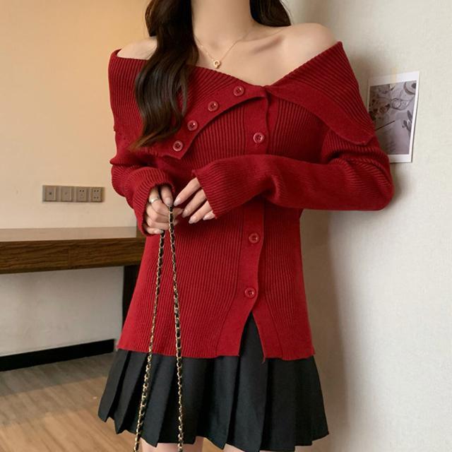 送料無料 新品 ニットトップス オフショルダーリブニット < 女性ファッション  送料無料 新品 ニットトップス オフショルダーリブニット < 女性ファッションの