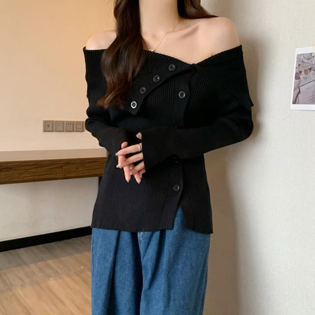 送料無料 新品 ニットトップス オフショルダーリブニット < 女性ファッション  送料無料 新品 ニットトップス オフショルダーリブニット < 女性ファッションの