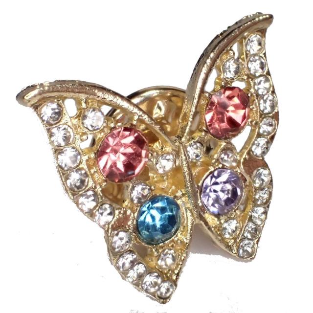 蝶 蝶々 ラインストーン カラフル ピンバッジ バッジ ピンズ ピンブローチ ブローチ ラペルピン < 女性アクセサリー/時計 蝶 蝶々 ラインストーン カラフル ピンバッジ バッジ ピンズ ピンブローチ ブローチ ラペルピン < 女性アクセサリー/時計の