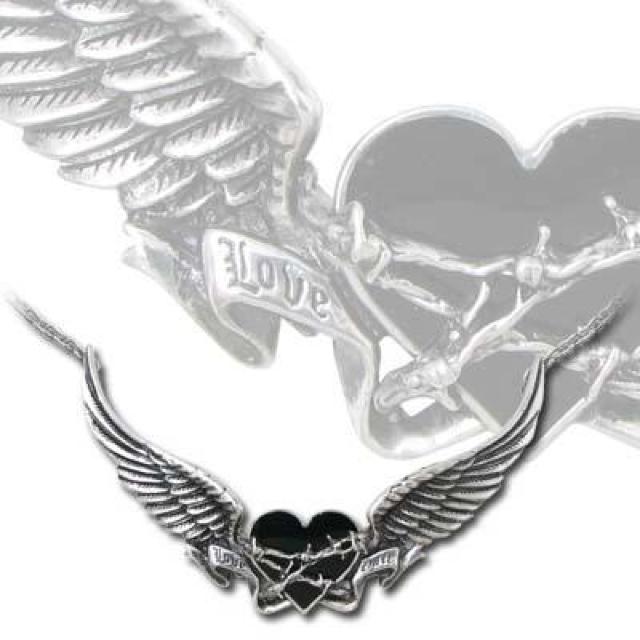 ALCHEMY GOTHIC: Black Romance necklace  ANZT[/v 