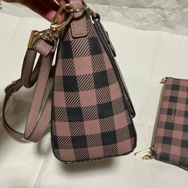 SAMANTHAVEGA サイドチェック ビジューリボントート (グレージュ) < ブランド  SAMANTHAVEGA サイドチェック ビジューリボントート (グレージュ) < ブランドの