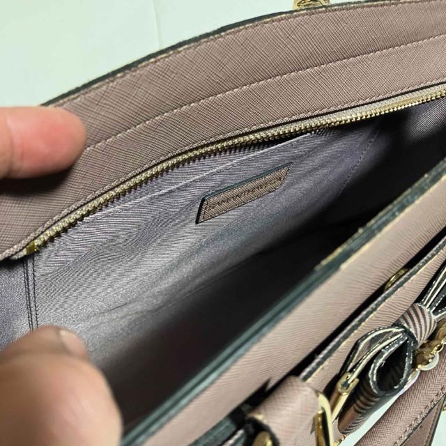 SAMANTHAVEGA サイドチェック ビジューリボントート (グレージュ) < ブランド  SAMANTHAVEGA サイドチェック ビジューリボントート (グレージュ) < ブランドの