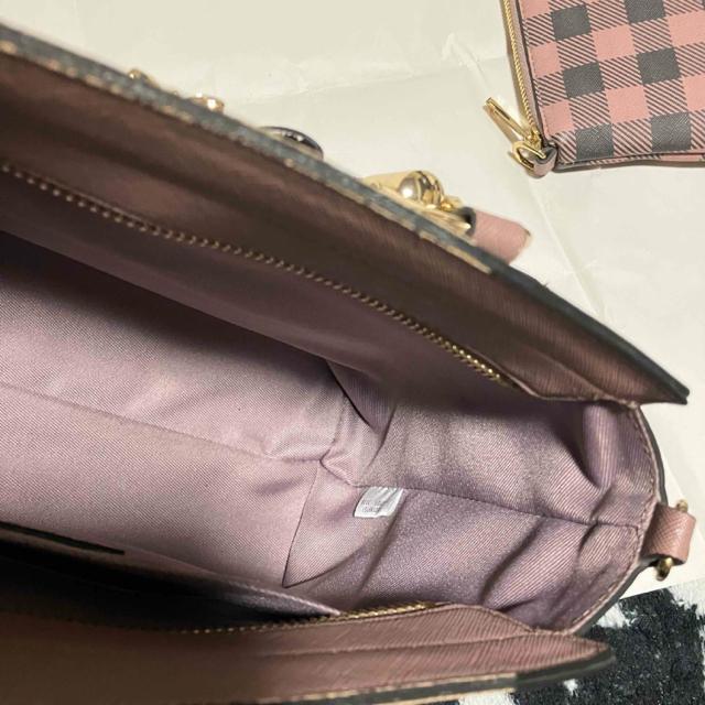 SAMANTHAVEGA サイドチェック ビジューリボントート (グレージュ) < ブランド  SAMANTHAVEGA サイドチェック ビジューリボントート (グレージュ) < ブランドの