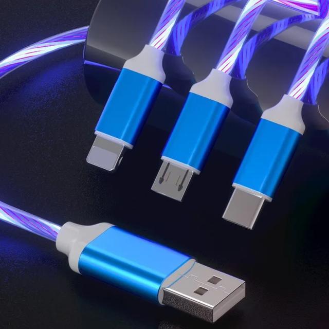 綺麗にクルクル光るUSB分配ケーブル 3本同時充電ケーブル USBケーブル 3A 急速充電 ブルーイルミLED付 ケーブル < 家電/AV 綺麗にクルクル光るUSB分配ケーブル 3本同時充電ケーブル USBケーブル 3A 急速充電 ブルーイルミLED付 ケーブル < 家電/AVの