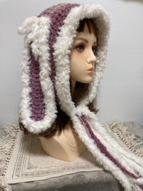 うさ耳グラデーションハンドメイド帽子 < 女性ファッション うさ耳グラデーションハンドメイド帽子 < 女性ファッションの