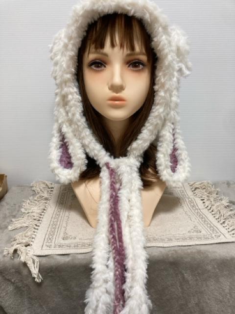 うさ耳グラデーションハンドメイド帽子 < 女性ファッション うさ耳グラデーションハンドメイド帽子 < 女性ファッションの