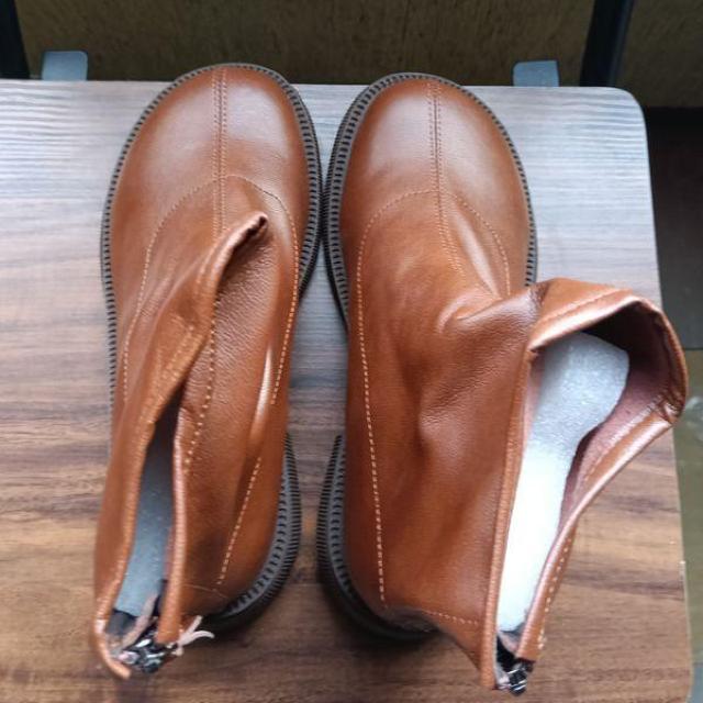 新品 23.5cm レディース ブーツ ブラウン 厚底 シューズ ショートブーツ < 女性ファッション 新品 23.5cm レディース ブーツ ブラウン 厚底 シューズ ショートブーツ < 女性ファッションの