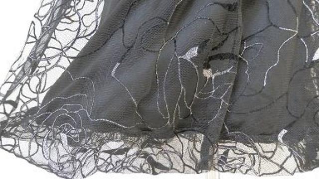 インポート黒リボンシルバーローズ薔薇ワンピドレスAライン < 女性ファッション インポート黒リボンシルバーローズ薔薇ワンピドレスAライン < 女性ファッションの