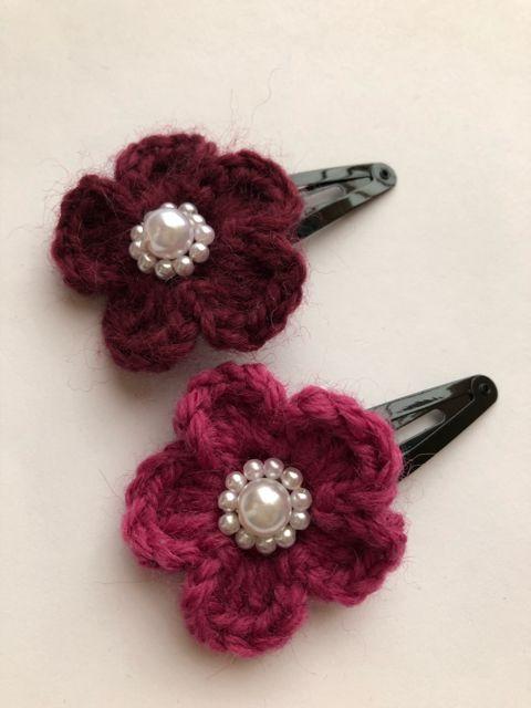 ハンドメイド スリーピン 仲良しお花ふたつ♪ ピンク レッド < 女性ファッション  ハンドメイド スリーピン 仲良しお花ふたつ♪ ピンク レッド  < 女性ファッションの