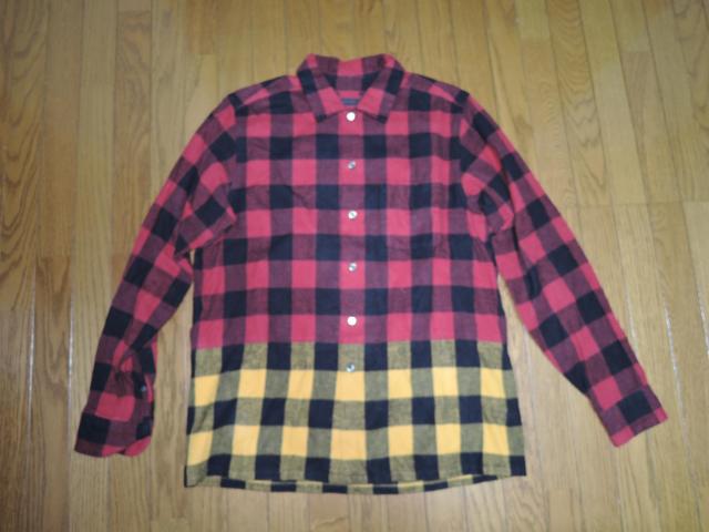 SOPHNET. ソフネット ライン チェック ネルシャツ S 赤黒黄 FLANNEL CHECK SPLIT SHIRT < ブランド  SOPHNET. ソフネット ライン チェック ネルシャツ S 赤黒黄 FLANNEL CHECK SPLIT SHIRT  < ブランドの