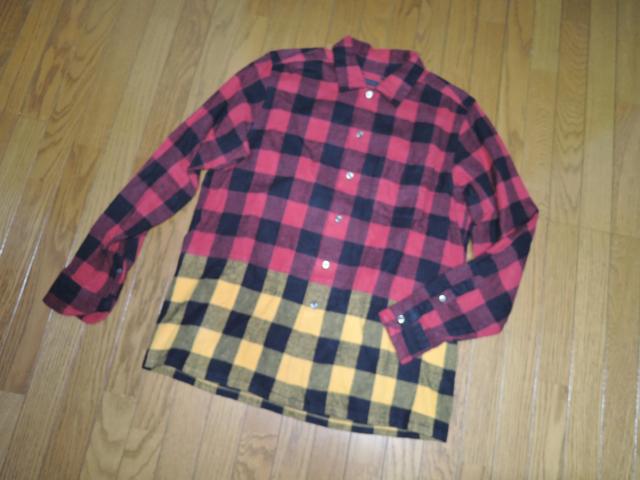 SOPHNET. ソフネット ライン チェック ネルシャツ S 赤黒黄 FLANNEL CHECK SPLIT SHIRT < ブランド  SOPHNET. ソフネット ライン チェック ネルシャツ S 赤黒黄 FLANNEL CHECK SPLIT SHIRT < ブランドの