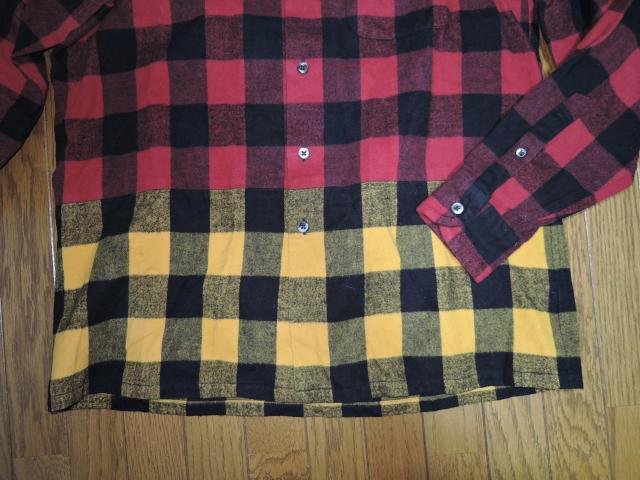 SOPHNET. ソフネット ライン チェック ネルシャツ S 赤黒黄 FLANNEL CHECK SPLIT SHIRT < ブランド  SOPHNET. ソフネット ライン チェック ネルシャツ S 赤黒黄 FLANNEL CHECK SPLIT SHIRT < ブランドの
