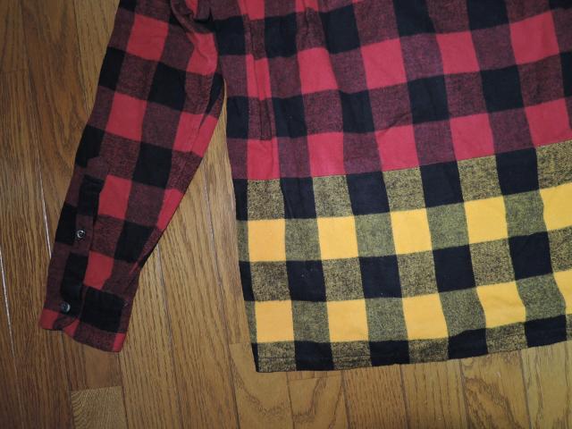 SOPHNET. ソフネット ライン チェック ネルシャツ S 赤黒黄 FLANNEL CHECK SPLIT SHIRT < ブランド  SOPHNET. ソフネット ライン チェック ネルシャツ S 赤黒黄 FLANNEL CHECK SPLIT SHIRT < ブランドの