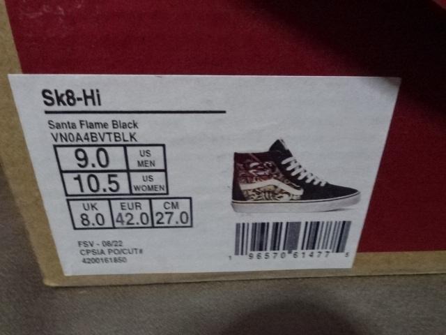 USA購入 バンズ 激レア USA限定【Sk8 Hi】Santa flame black 27.0a < ブランド  USA購入 バンズ 激レア USA限定【Sk8 Hi】Santa flame black 27.0a < ブランドの