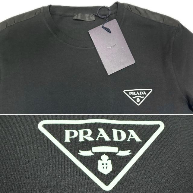 新品プラダPRADAメンズ異素材mix クルーネックロゴTシャ < ブランド 新品プラダPRADAメンズ異素材mix クルーネックロゴTシャ < ブランドの