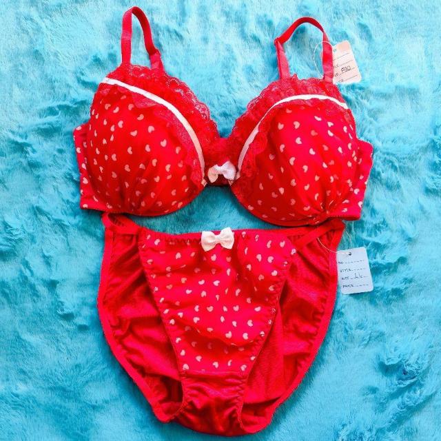 エロ可愛ッ。。F80×LL。。プチハート柄シフォンブラジャー&ショーツセット。。グラマー大きいサイズ赤レッドロリ姫ちゃん < 女性ファッション  エロ可愛ッ。。F80×LL。。プチハート柄シフォンブラジャー&ショーツセット。。グラマー大きいサイズ赤レッドロリ姫ちゃん  < 女性ファッションの