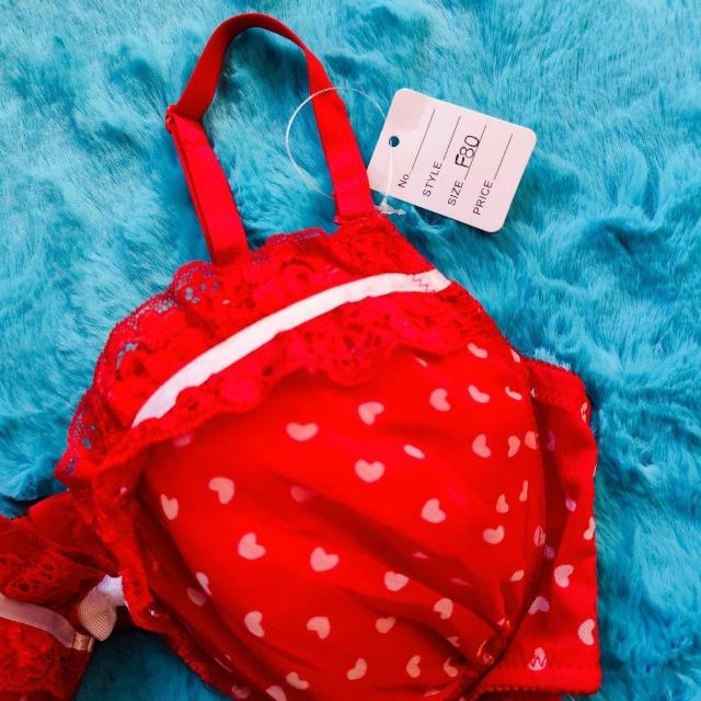 エロ可愛ッ。。F80×LL。。プチハート柄シフォンブラジャー&ショーツセット。。グラマー大きいサイズ赤レッドロリ姫ちゃん < 女性ファッション  エロ可愛ッ。。F80×LL。。プチハート柄シフォンブラジャー&ショーツセット。。グラマー大きいサイズ赤レッドロリ姫ちゃん < 女性ファッションの