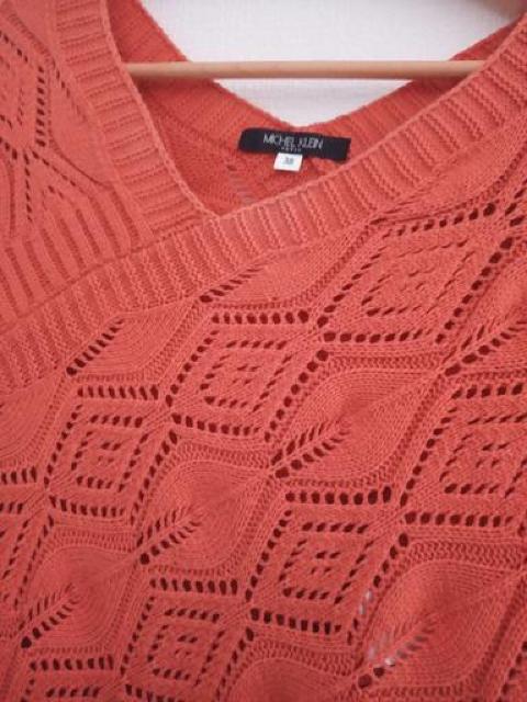 MK MICHEL KLEIN☆アシンメトリー かぎ編み ニット ポンチョ  サイズ38 < ブランド  MK MICHEL KLEIN☆アシンメトリー かぎ編み ニット ポンチョ  サイズ38 < ブランドの