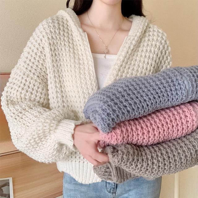 送料無料 新品 ニットパーカー 秋冬 カーディガン 韓国 < 女性ファッション  送料無料 新品 ニットパーカー 秋冬 カーディガン 韓国 < 女性ファッションの