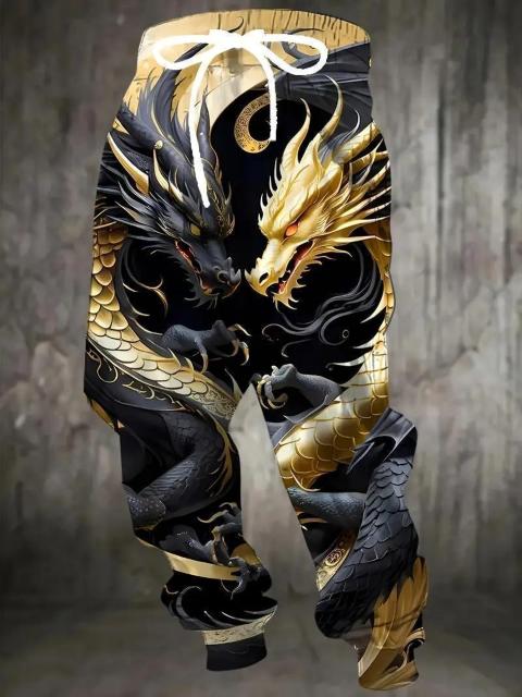 超お買い得1990円★メンズ3Dドラゴンプリントジョガーパンツ、ドローストリング&ポケット付きUSAサイズM(日本サイズXL相当) < 男性ファッション 超お買い得1990円★メンズ3Dドラゴンプリントジョガーパンツ、ドローストリング&ポケット付きUSAサイズM(日本サイズXL相当) < 男性ファッションの