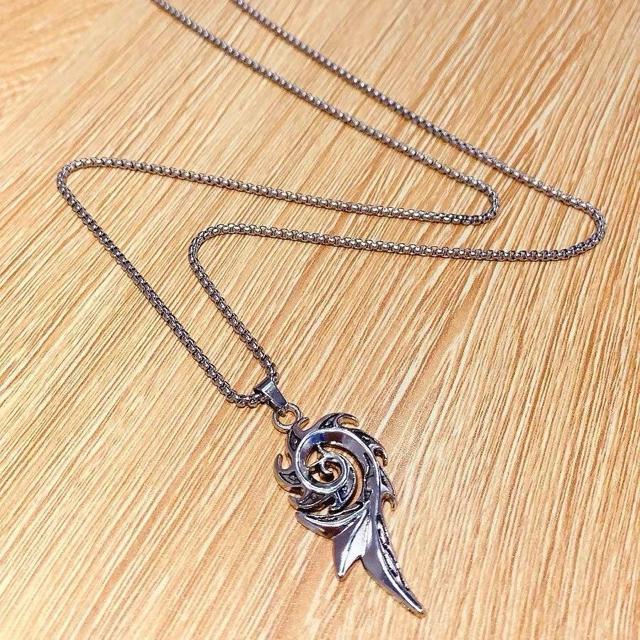 トライバル 螺旋 フェザー ネックレス シルバー 燻し加工 ゴシック メンズ スパイラル ペンダント 喜平チェーンストリート系 < 男性アクセサリー/時計 トライバル 螺旋 フェザー ネックレス シルバー 燻し加工 ゴシック メンズ スパイラル ペンダント 喜平チェーンストリート系 < 男性アクセサリー/時計の