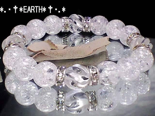 天然石★10ミリSラインツイスト水晶クラック水晶数珠 < 女性アクセサリー/時計  天然石★10ミリSラインツイスト水晶クラック水晶数珠  < 女性アクセサリー/時計の