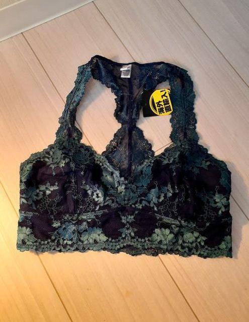 新品◆可愛い♪レース レーサーバック ブラジャー インナー ストレッチ ヨガ◆ネイビー×グリーン◆M < 女性ファッション  新品◆可愛い♪レース レーサーバック ブラジャー インナー ストレッチ ヨガ◆ネイビー×グリーン◆M  < 女性ファッションの