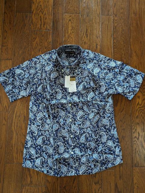 ペイズリー柄 半袖シャツ ボタンダウンシャツ < 男性ファッション ペイズリー柄 半袖シャツ ボタンダウンシャツ < 男性ファッションの