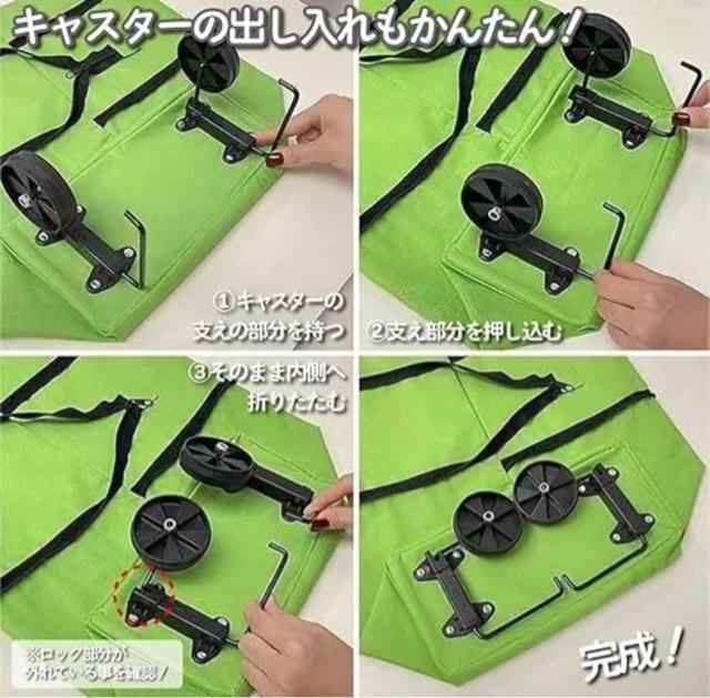 エコバッグ 折畳み コンパクト キャスター付き 大容量 エコバック オレンジ グリーン ブラック 最大10kg 折りたたみ < 女性ファッション  エコバッグ 折畳み コンパクト キャスター付き 大容量 エコバック オレンジ グリーン ブラック 最大10kg 折りたたみ < 女性ファッションの