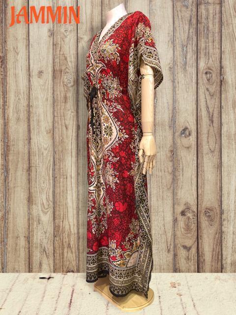 アジアンペーズリー柄ロングワンピ 赤 アジアン エスニック ヒッピー ロングワンピ < 女性ファッション アジアンペーズリー柄ロングワンピ 赤 アジアン エスニック ヒッピー ロングワンピ < 女性ファッションの