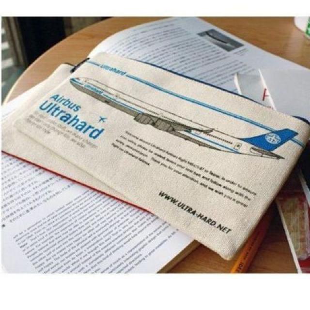 台湾Bon Voyageキャンバス帆布ペンケース飛行機Airbus < インテリア/ライフ  台湾Bon Voyageキャンバス帆布ペンケース飛行機Airbus  < インテリア/ライフの