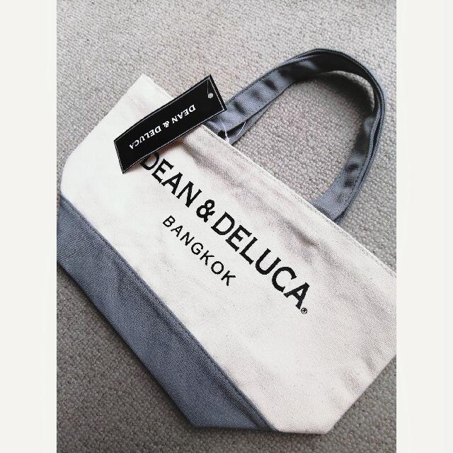 海外限定●DEAN&DELUCAディーンアンドデルーカ●ロゴ入り キャンバストートバッグ S●バイカラー グレー●お弁当入れ 散歩 < 女性ファッション 海外限定●DEAN&DELUCAディーンアンドデルーカ●ロゴ入り キャンバストートバッグ S●バイカラー グレー●お弁当入れ 散歩 < 女性ファッションの