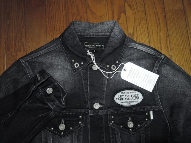新品 ROUGH AND RUGGED ラフアンドラゲッド ウオッシュ加工 デニム ジャケット 2 黒 ワッペン スカル < 男性ファッション  新品 ROUGH AND RUGGED ラフアンドラゲッド ウオッシュ加工 デニム ジャケット 2 黒 ワッペン スカル < 男性ファッションの