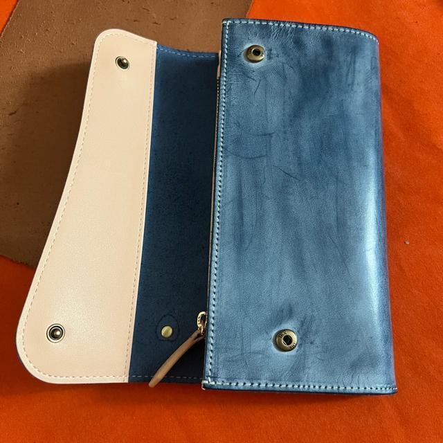ネイビー ブルー系 長財布 本革 ブライドルレザー メンズ ヌメ革 ロングウォレット レザー  牛革 < 男性ファッション  ネイビー ブルー系 長財布 本革 ブライドルレザー メンズ ヌメ革 ロングウォレット レザー  牛革 < 男性ファッションの
