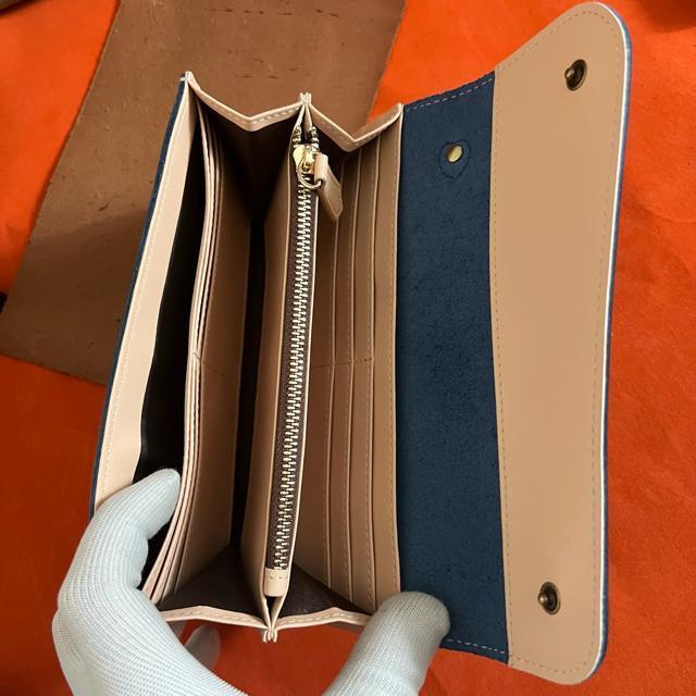 ネイビー ブルー系 長財布 本革 ブライドルレザー メンズ ヌメ革 ロングウォレット レザー  牛革 < 男性ファッション  ネイビー ブルー系 長財布 本革 ブライドルレザー メンズ ヌメ革 ロングウォレット レザー  牛革 < 男性ファッションの