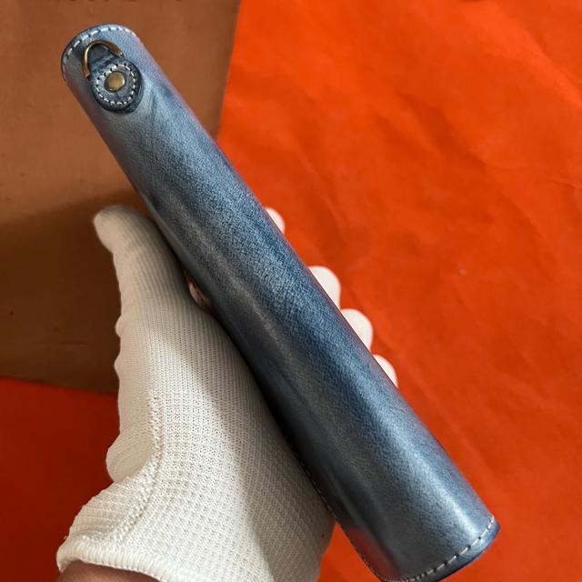 ネイビー ブルー系 長財布 本革 ブライドルレザー メンズ ヌメ革 ロングウォレット レザー  牛革 < 男性ファッション  ネイビー ブルー系 長財布 本革 ブライドルレザー メンズ ヌメ革 ロングウォレット レザー  牛革 < 男性ファッションの
