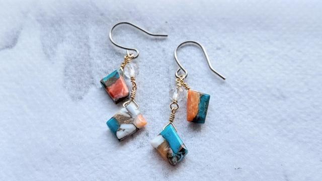 14kgf*オイスターカッパーターコイズのピアス*23044 < 女性アクセサリー/時計 14kgf*オイスターカッパーターコイズのピアス*23044 < 女性アクセサリー/時計の