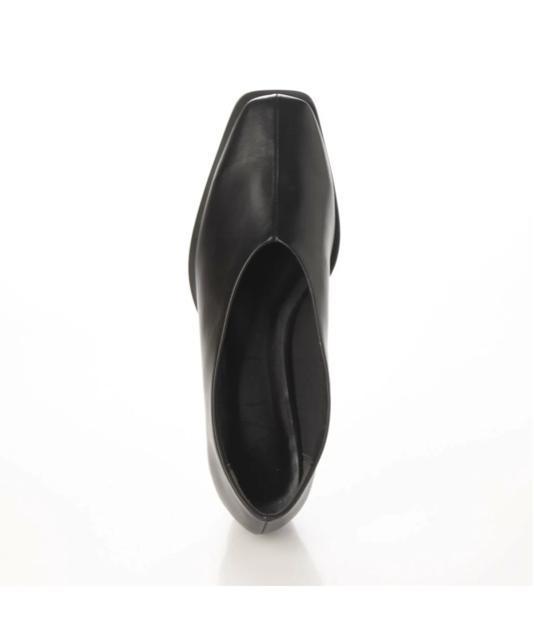 定価7,920円●EVOLイーボル●スクエアラウンドヒールVカットパンプス●ラウンドトゥ●24cm●黒ブラック < ブランド  定価7,920円●EVOLイーボル●スクエアラウンドヒールVカットパンプス●ラウンドトゥ●24cm●黒ブラック < ブランドの