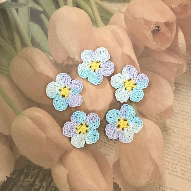 ハンドメイド レース編み かぎ針編み お花モチーフ5個セット < 女性ファッション  ハンドメイド レース編み かぎ針編み お花モチーフ5個セット  < 女性ファッションの